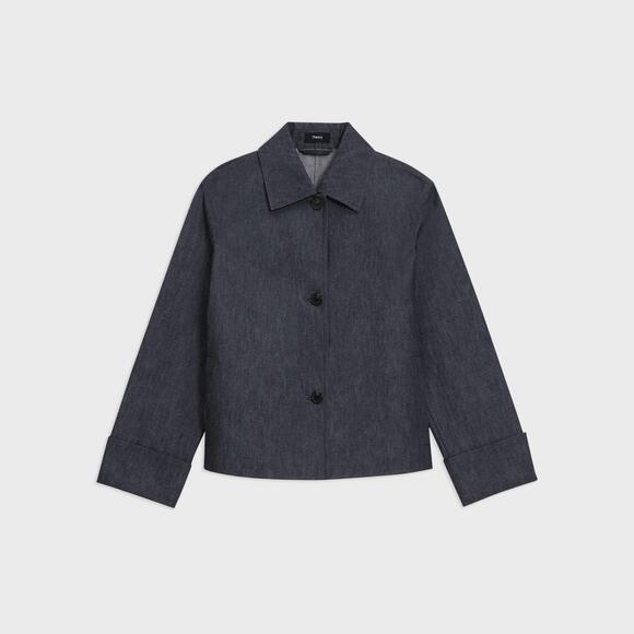 Theory Jackets & Blazers - Cuffed Jacket in Crisp Denim